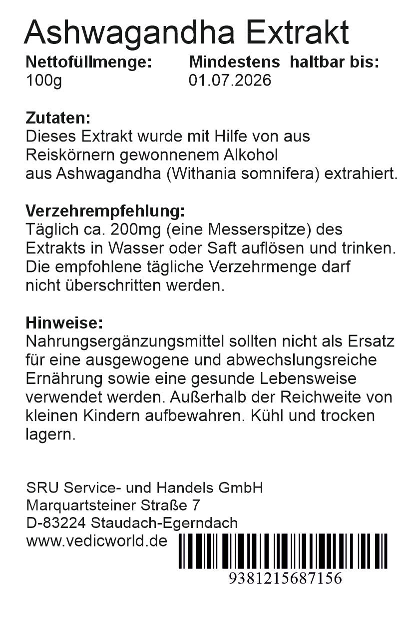 Ashwagandha Extrakt