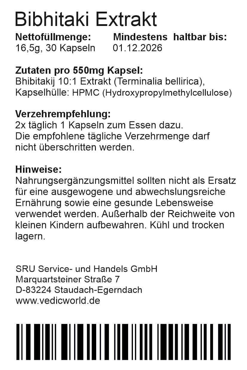 Bibhitaki Extrakt 10:1 Kapseln