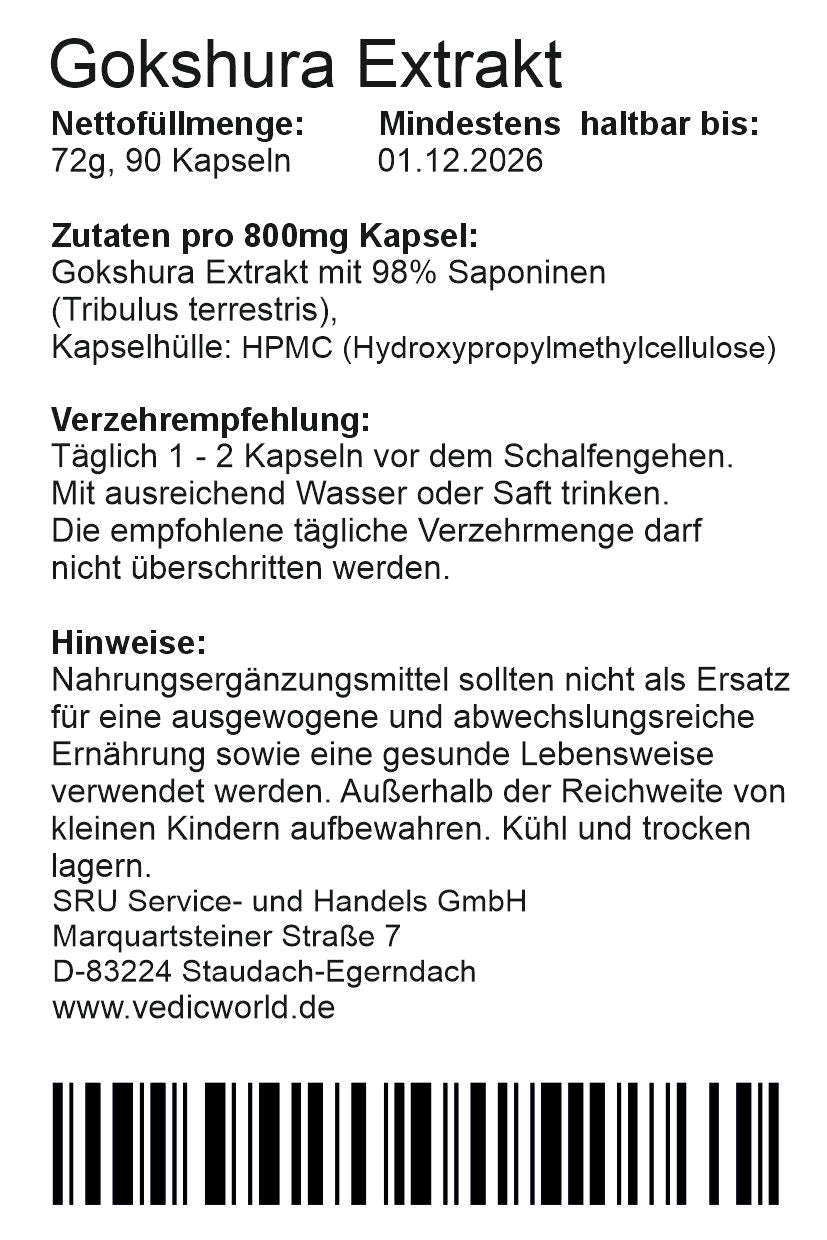 Gokshura 98% Kapseln