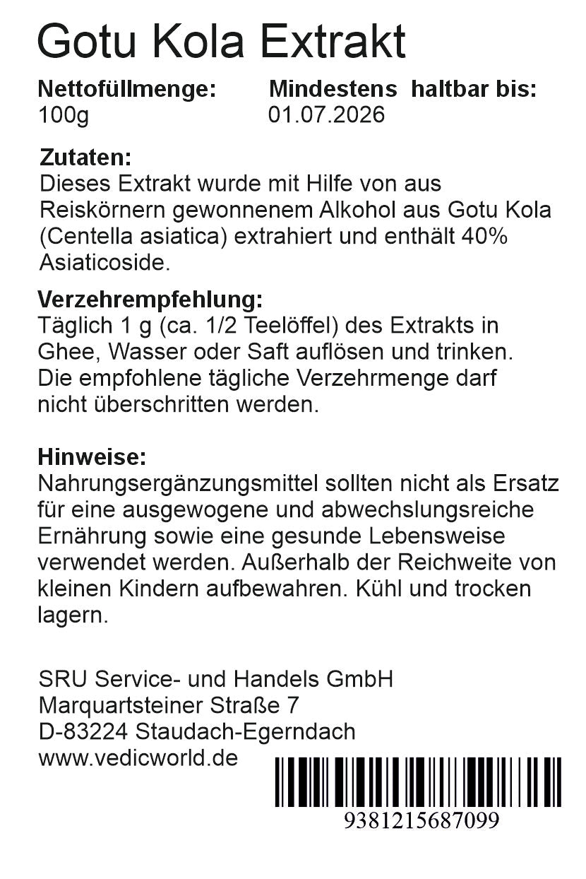 Gotu Kola Extrakt mit 40% Asiaticoside