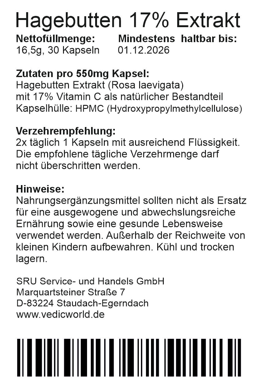 Hagebutten - Vitamin C Kapseln