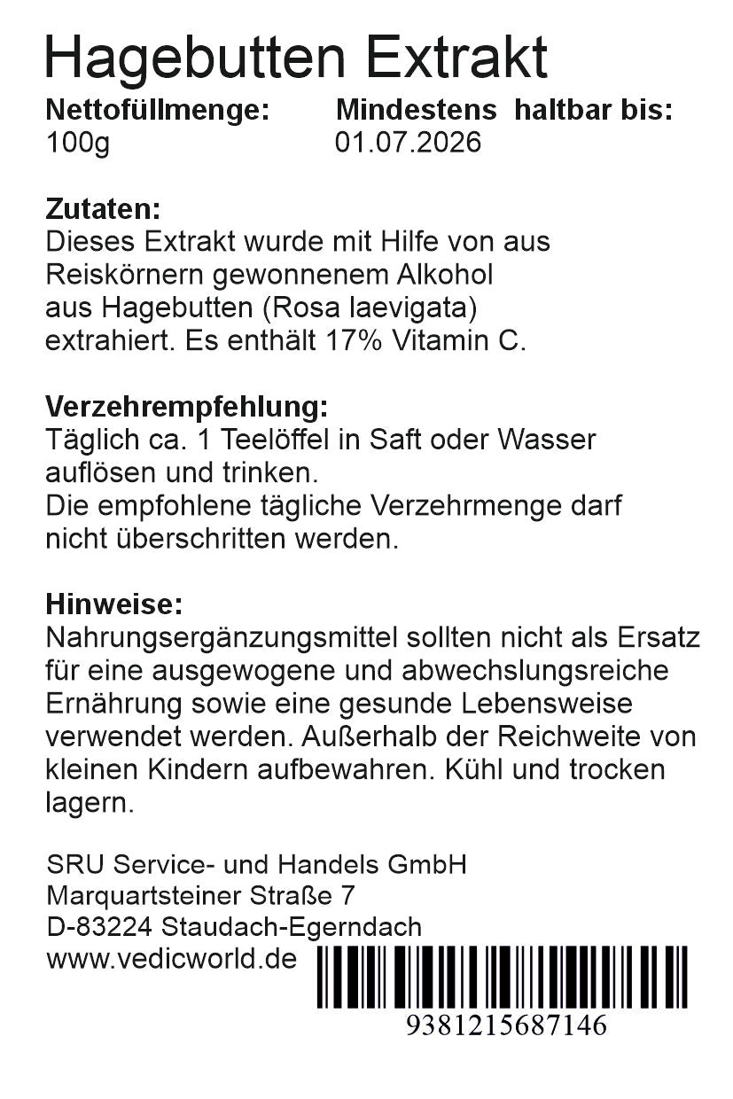 Hagebutten Extrakt mit 17% Vitamin C