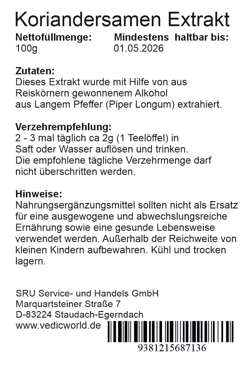 Koriander 12:1 Extrakt