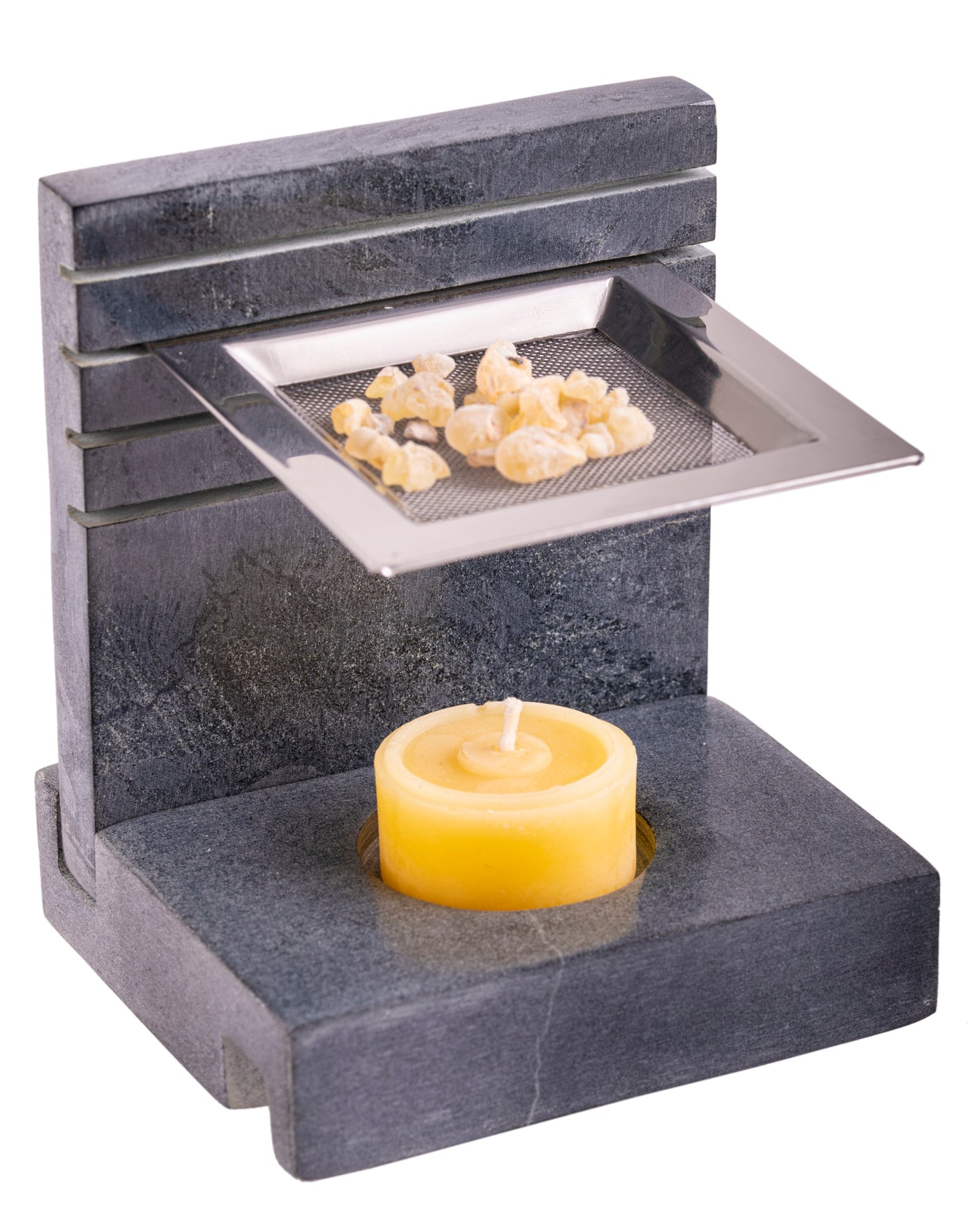 Siebgefäß, höhenverstellbar, quadratisch aus Speckstein