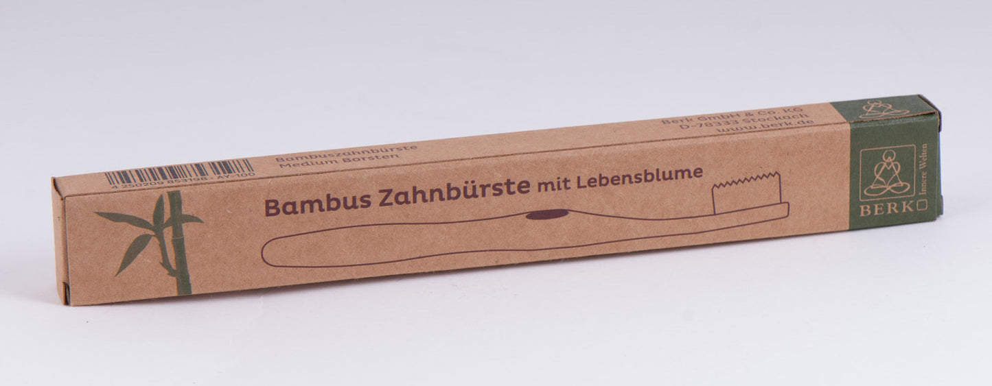 Bambus Zahnbürste mit Blume des Lebens