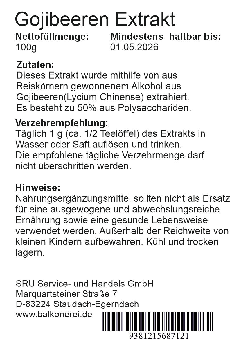 Gojibeeren Extrakt