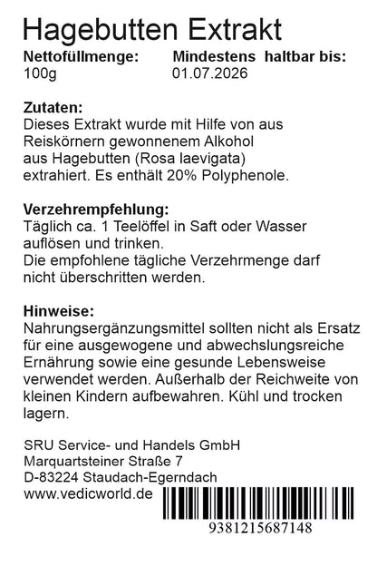 Hagebutten Extrakt mit 20% Polyphenole