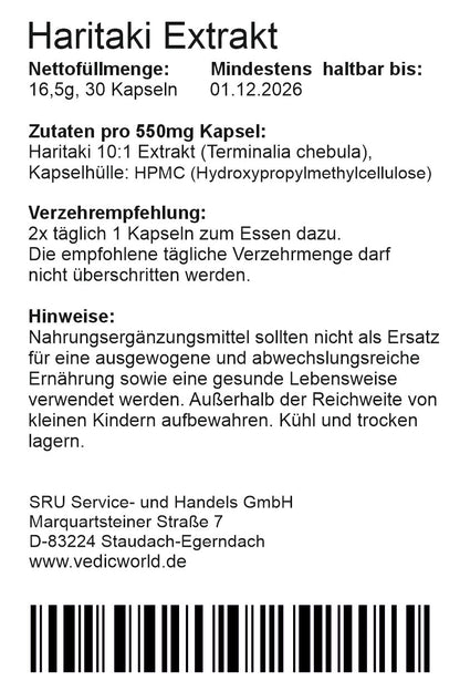 Haritkaki Extrakt 10:1 Kapseln