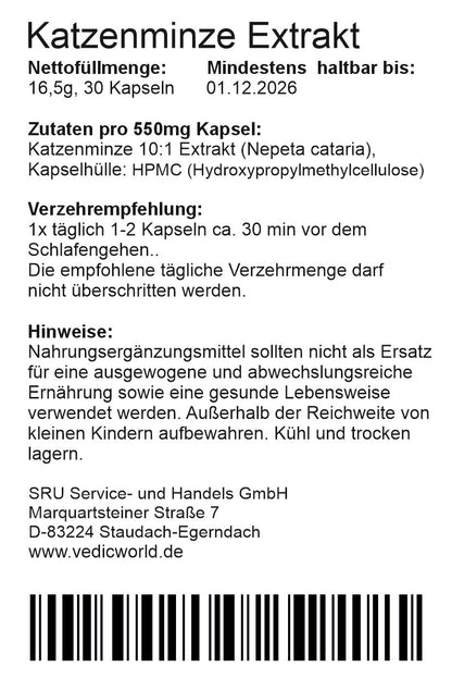 Katzenminze Extrakt 10:1 Kapseln