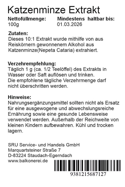 Katzenminze Extrakt 10:1