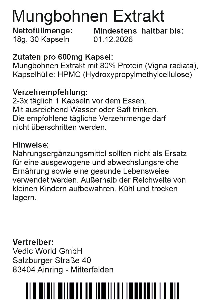 Mungbohnen Extrakt mit 80% Protein