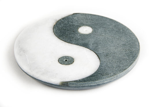 Yin-Yang - Räucherstäbchenhalter aus Marmor, 10 cm