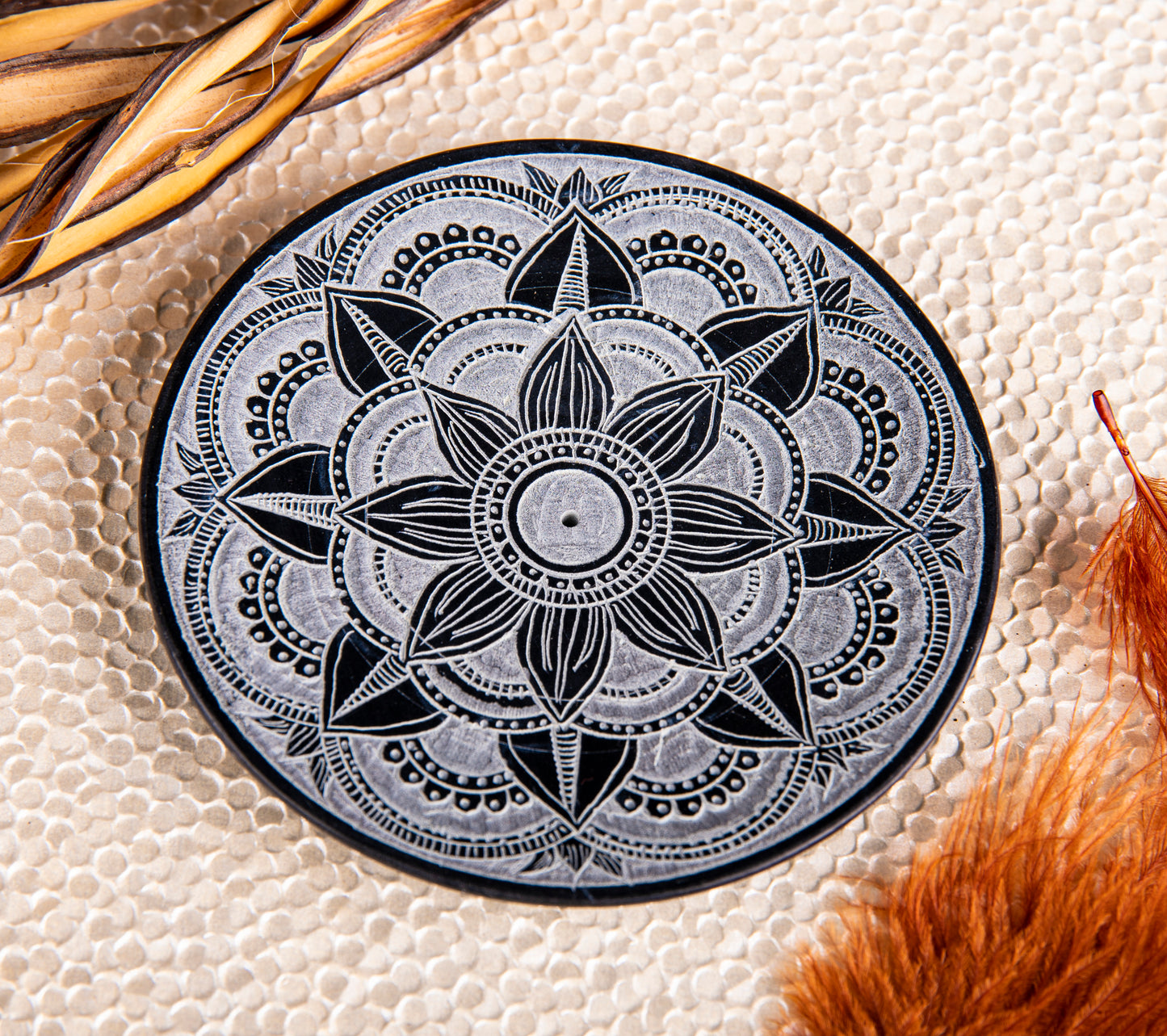 Stäbchenhalter Mandala, klein, Speckstein