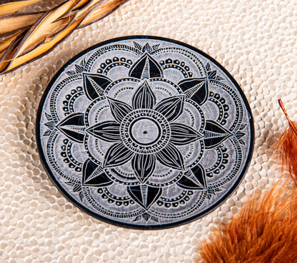 Stäbchenhalter Mandala, klein, Speckstein
