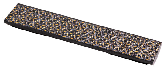 Schiffchenhalter, Blume des Lebens, schwarz- gold