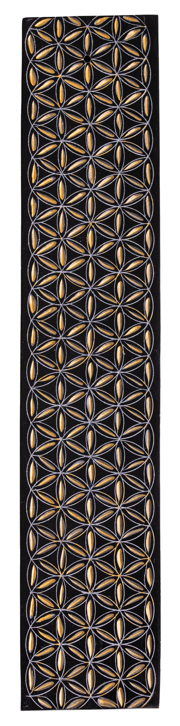 Schiffchenhalter, Blume des Lebens, schwarz- gold