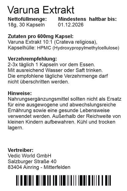 Varuna Extrakt 10:1 Kapseln
