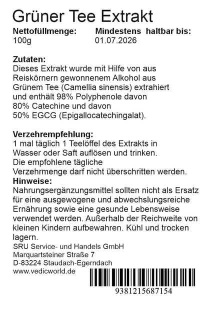 Grüner Tee Extrakt mit 98% Polyphenole